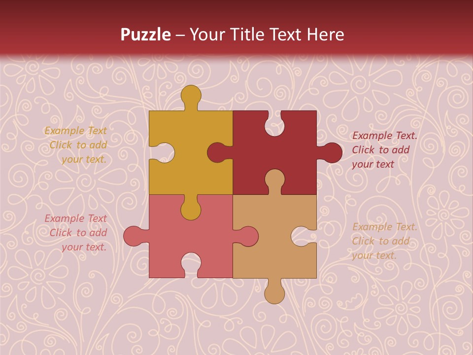 A Red And Gold Floral Powerpoint Presentation PowerPoint Template