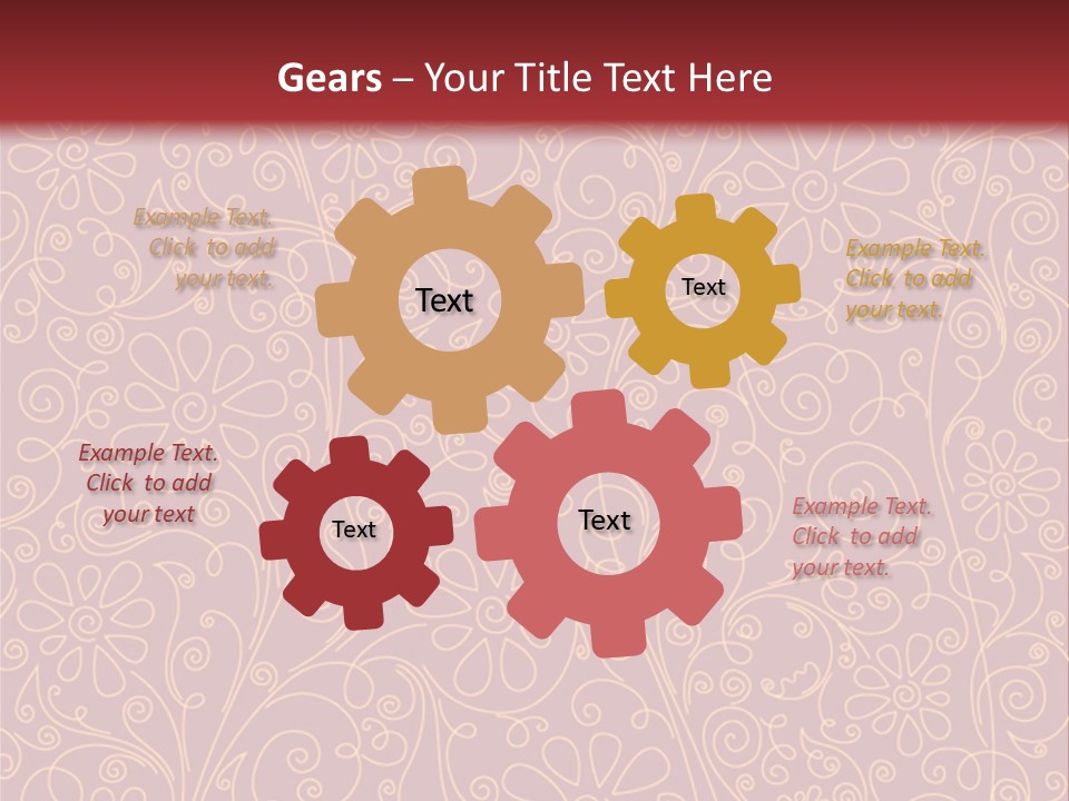 A Red And Gold Floral Powerpoint Presentation PowerPoint Template