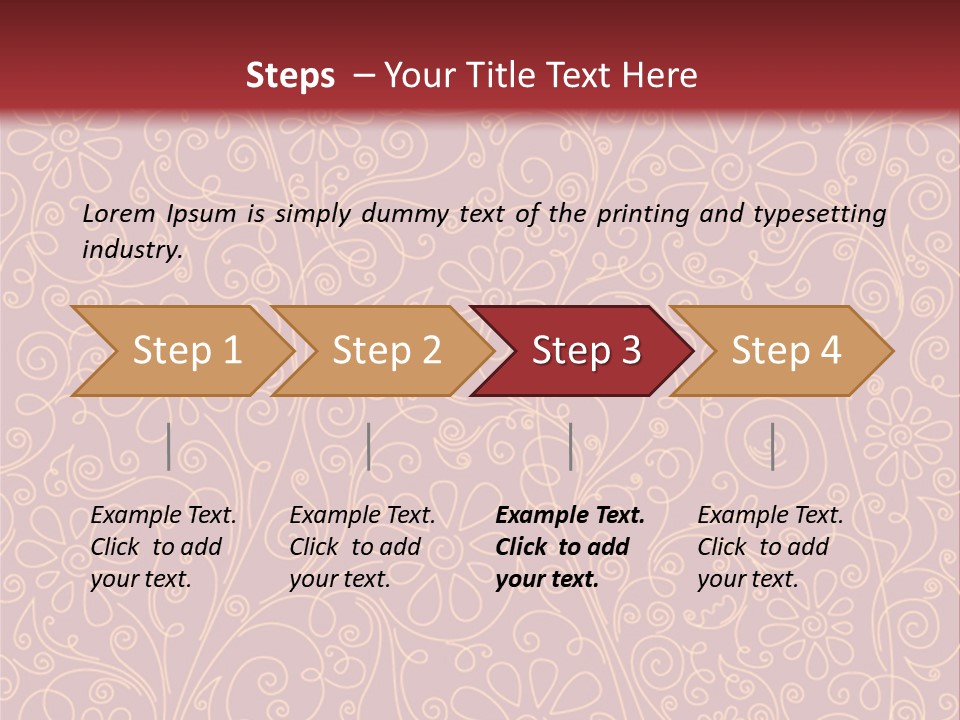 A Red And Gold Floral Powerpoint Presentation PowerPoint Template