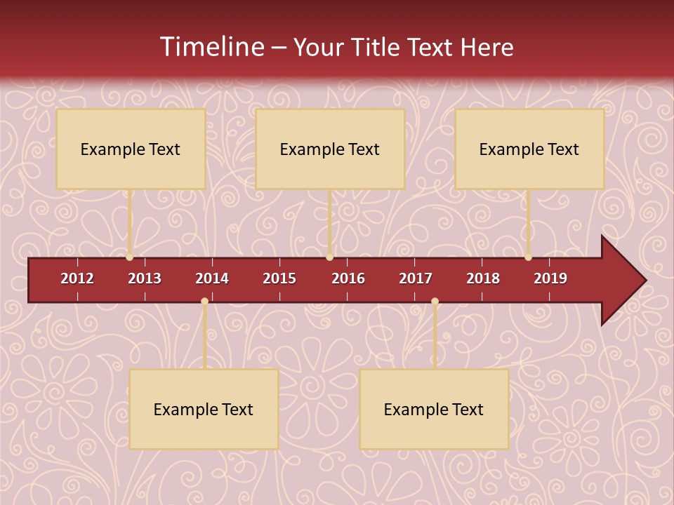 A Red And Gold Floral Powerpoint Presentation PowerPoint Template