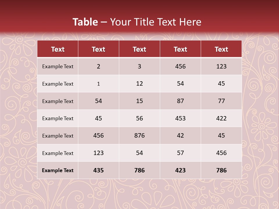 A Red And Gold Floral Powerpoint Presentation PowerPoint Template