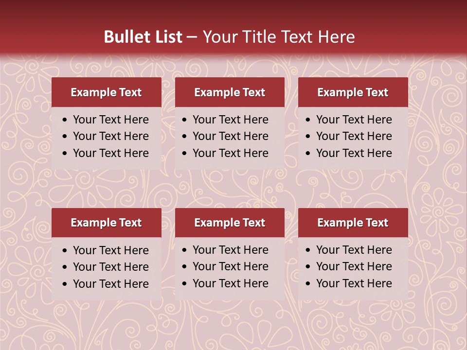 A Red And Gold Floral Powerpoint Presentation PowerPoint Template