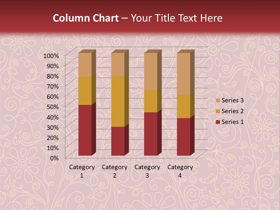 A Red And Gold Floral Powerpoint Presentation PowerPoint Template