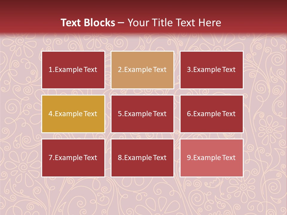 A Red And Gold Floral Powerpoint Presentation PowerPoint Template