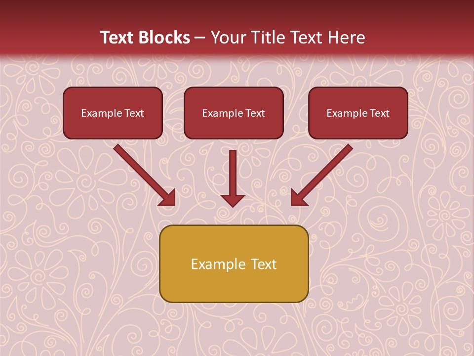 A Red And Gold Floral Powerpoint Presentation PowerPoint Template