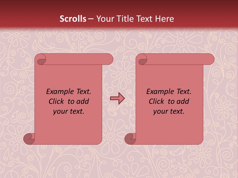 A Red And Gold Floral Powerpoint Presentation PowerPoint Template