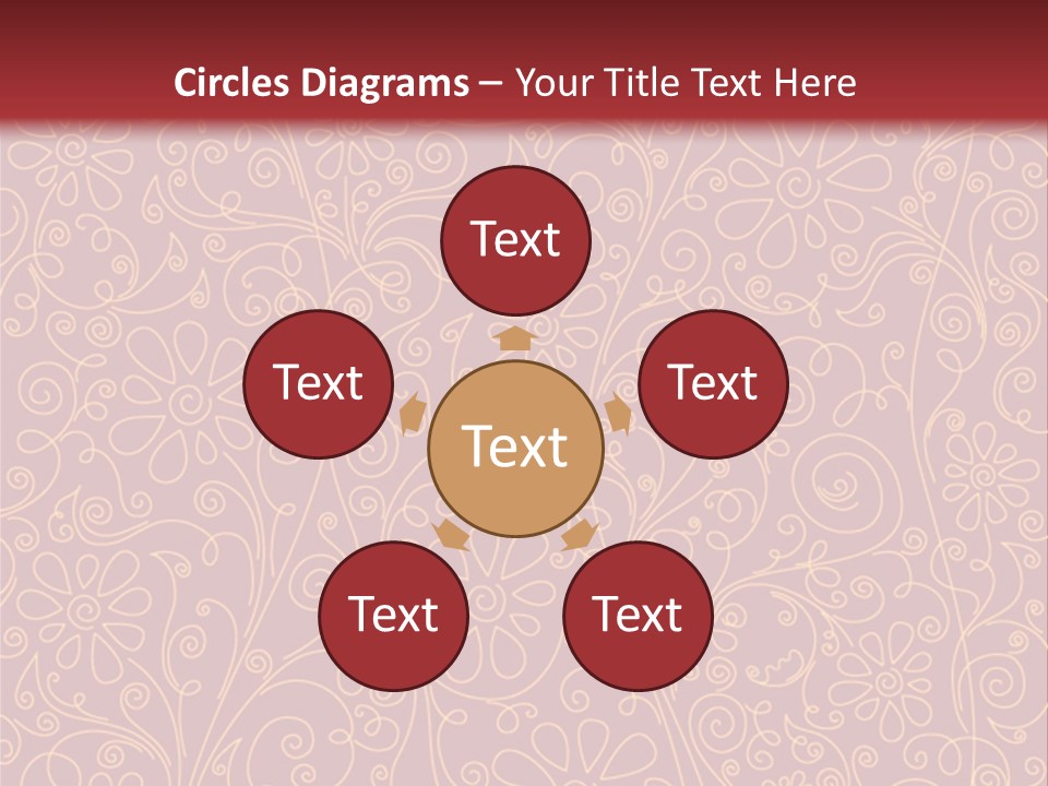 A Red And Gold Floral Powerpoint Presentation PowerPoint Template