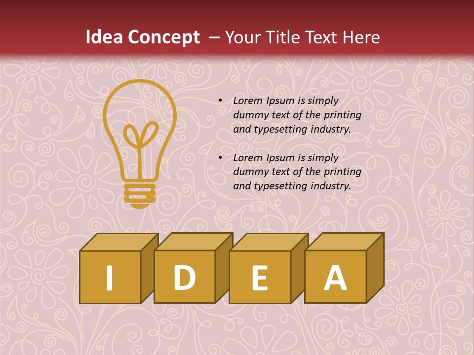 A Red And Gold Floral Powerpoint Presentation PowerPoint Template