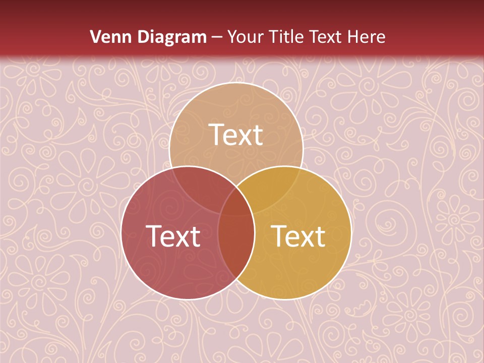 A Red And Gold Floral Powerpoint Presentation PowerPoint Template