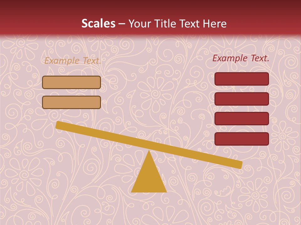 A Red And Gold Floral Powerpoint Presentation PowerPoint Template