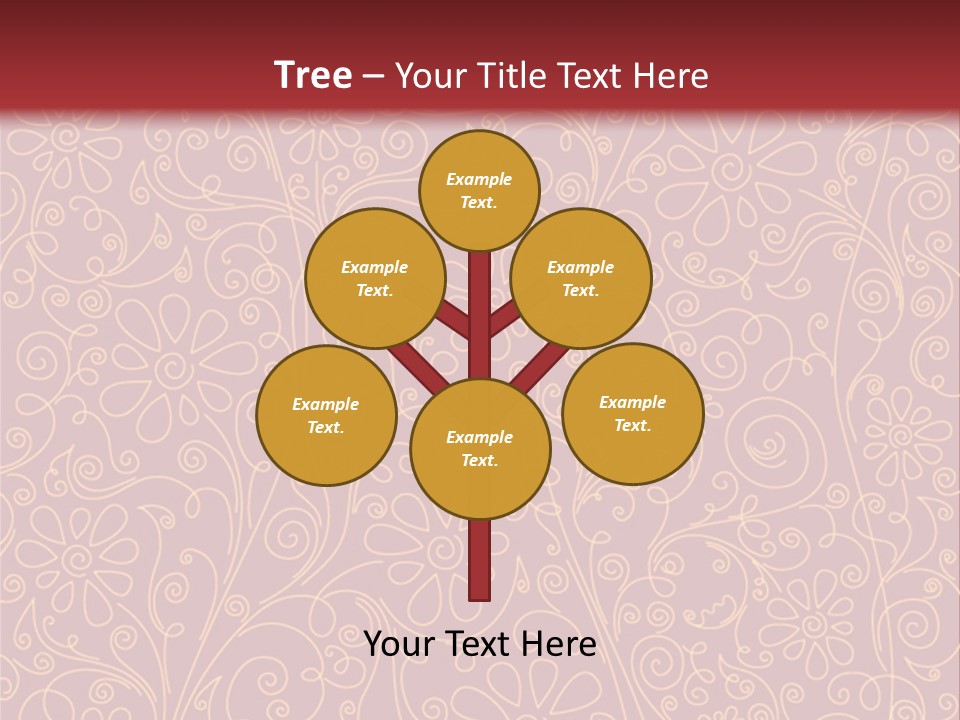 A Red And Gold Floral Powerpoint Presentation PowerPoint Template