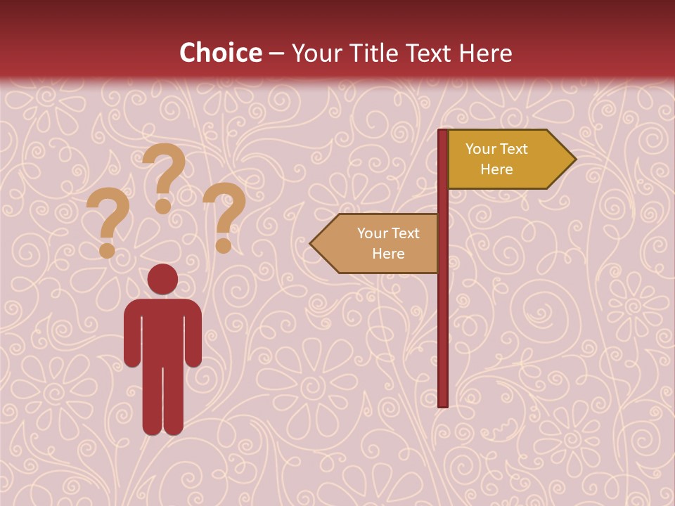 A Red And Gold Floral Powerpoint Presentation PowerPoint Template