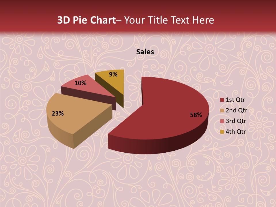 A Red And Gold Floral Powerpoint Presentation PowerPoint Template