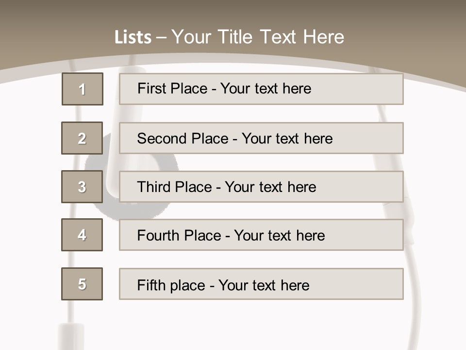 Isolated Player Hear PowerPoint Template