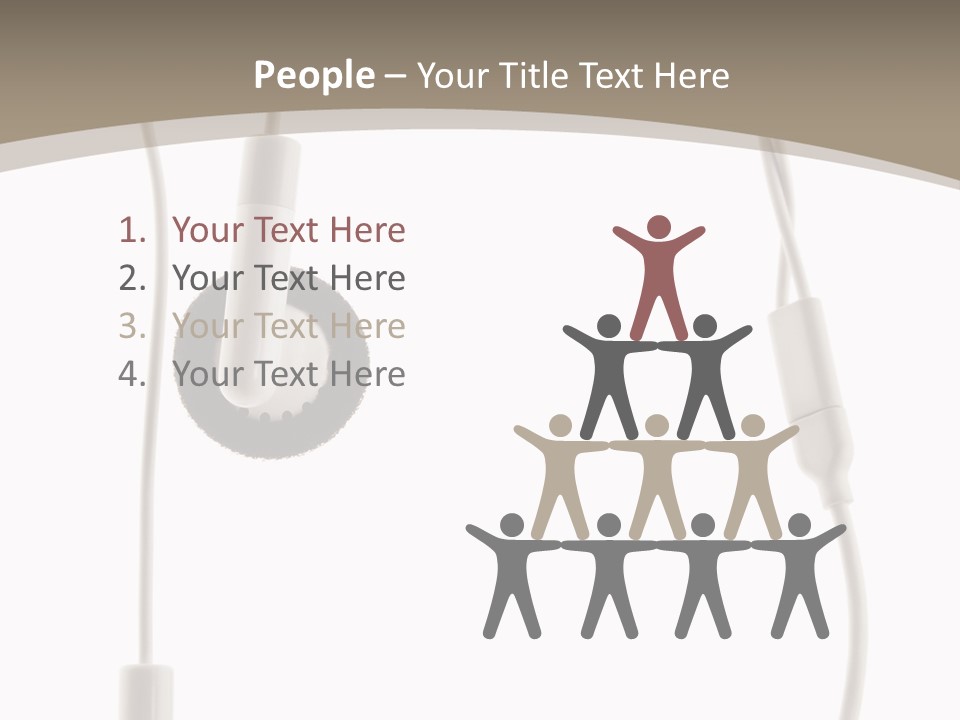 Isolated Player Hear PowerPoint Template