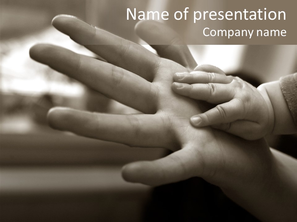 A Person Holding A Baby In Their Hands PowerPoint Template