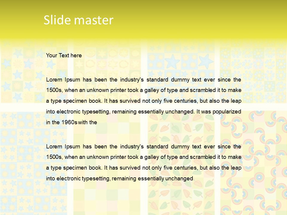 Pattern Yellow Ornament PowerPoint Template