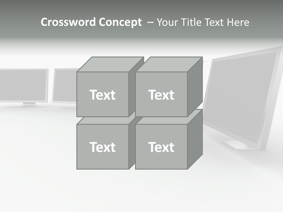 A Row Of Televisions Sitting In Front Of Each Other PowerPoint Template