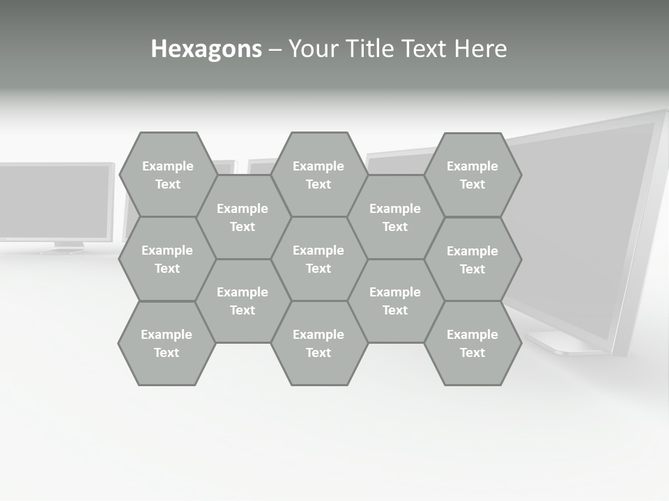 A Row Of Televisions Sitting In Front Of Each Other PowerPoint Template