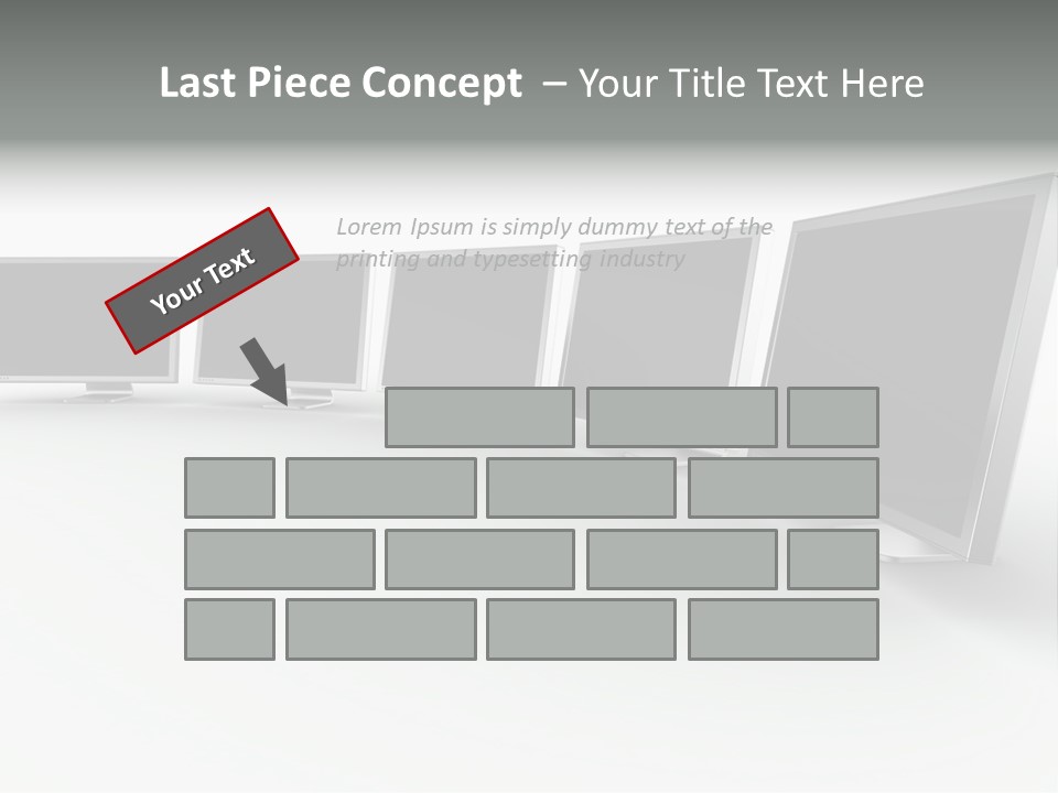 A Row Of Televisions Sitting In Front Of Each Other PowerPoint Template