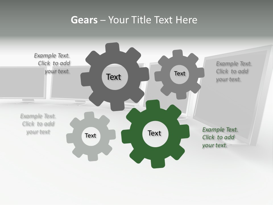 A Row Of Televisions Sitting In Front Of Each Other PowerPoint Template
