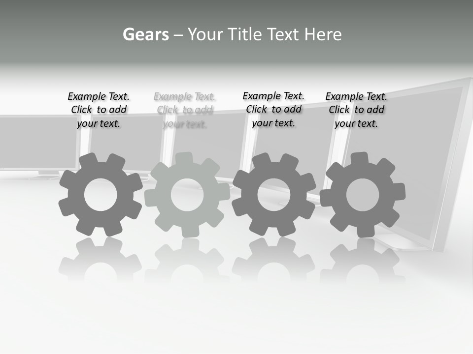 A Row Of Televisions Sitting In Front Of Each Other PowerPoint Template