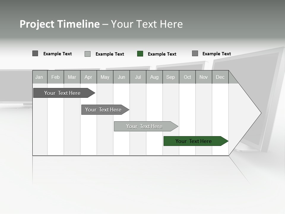 A Row Of Televisions Sitting In Front Of Each Other PowerPoint Template