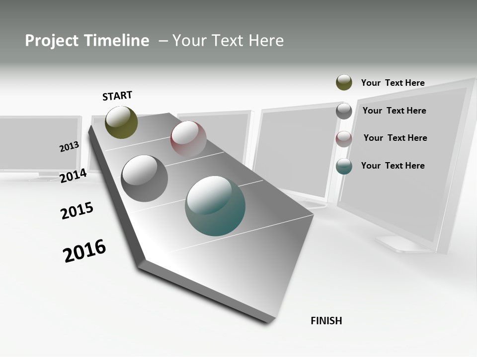 A Row Of Televisions Sitting In Front Of Each Other PowerPoint Template