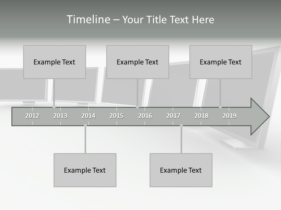 A Row Of Televisions Sitting In Front Of Each Other PowerPoint Template