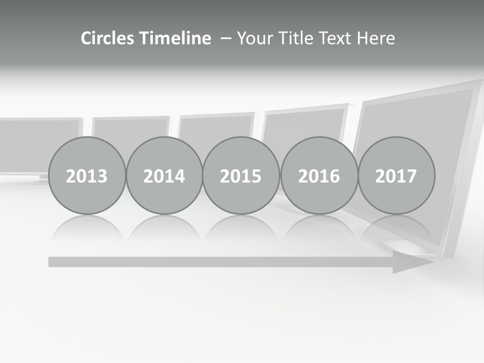 A Row Of Televisions Sitting In Front Of Each Other PowerPoint Template