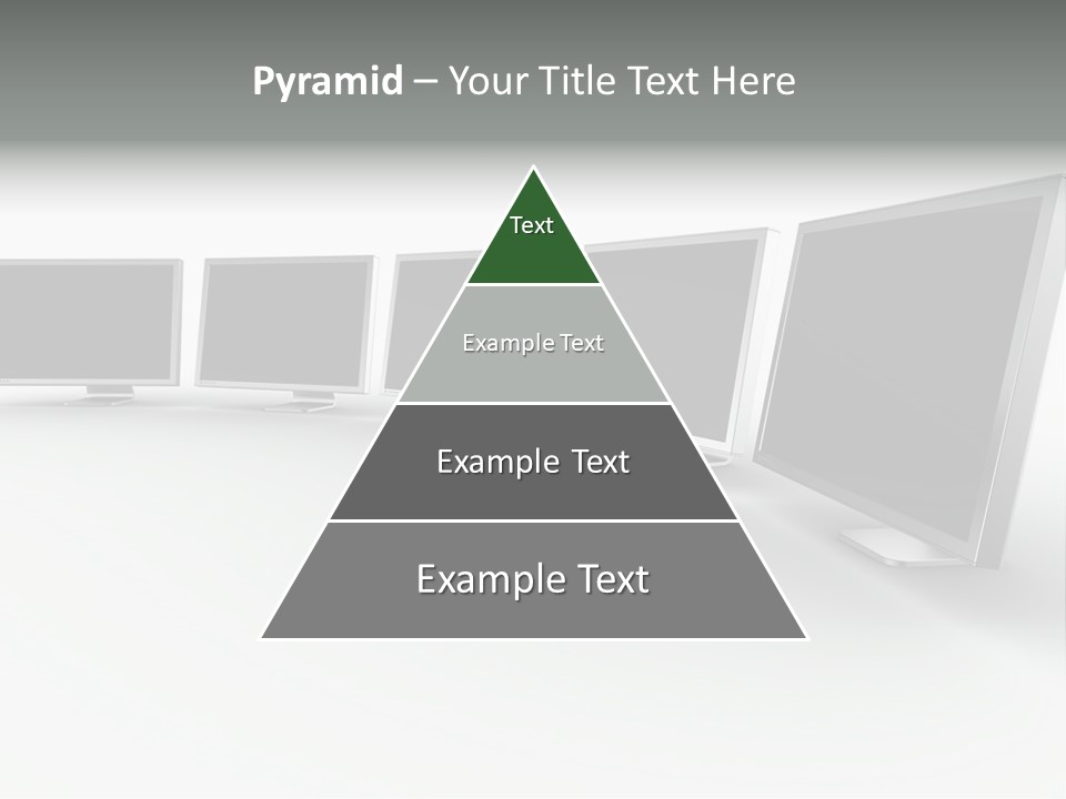 A Row Of Televisions Sitting In Front Of Each Other PowerPoint Template