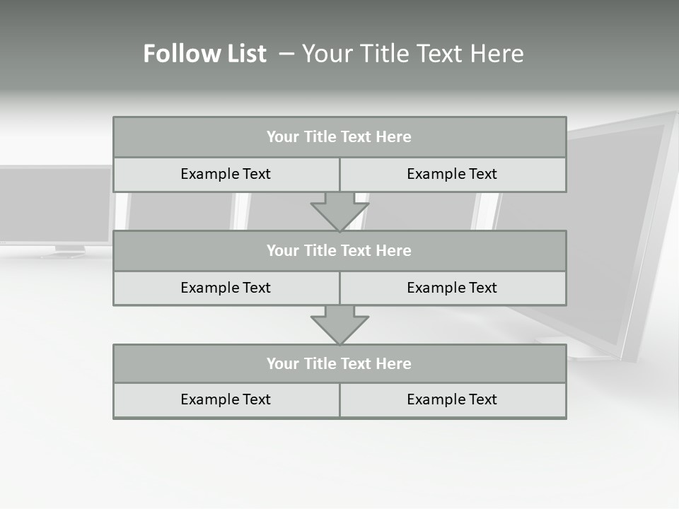 A Row Of Televisions Sitting In Front Of Each Other PowerPoint Template
