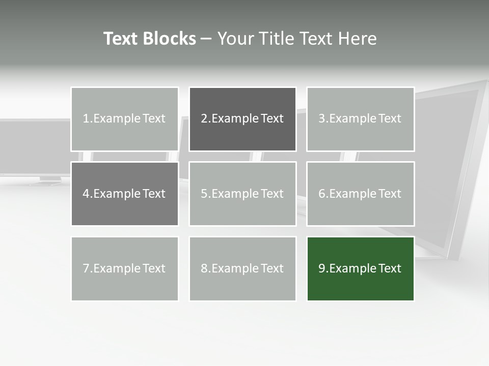A Row Of Televisions Sitting In Front Of Each Other PowerPoint Template
