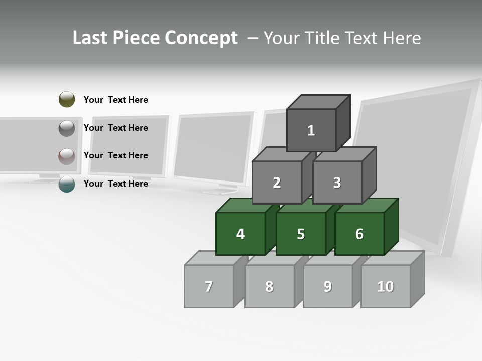 A Row Of Televisions Sitting In Front Of Each Other PowerPoint Template