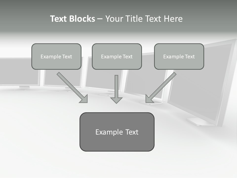 A Row Of Televisions Sitting In Front Of Each Other PowerPoint Template