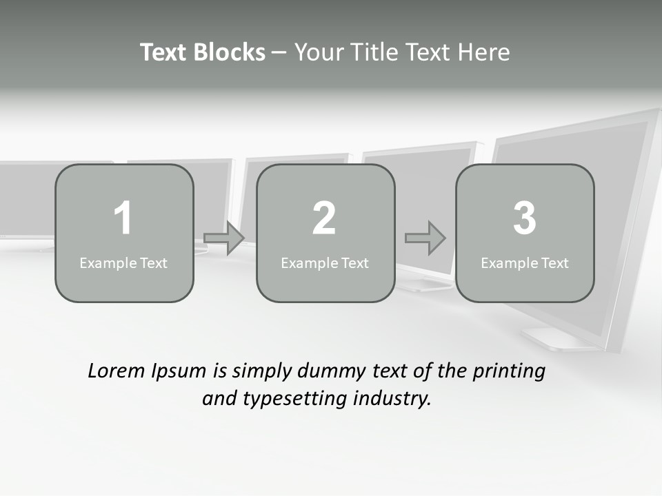 A Row Of Televisions Sitting In Front Of Each Other PowerPoint Template