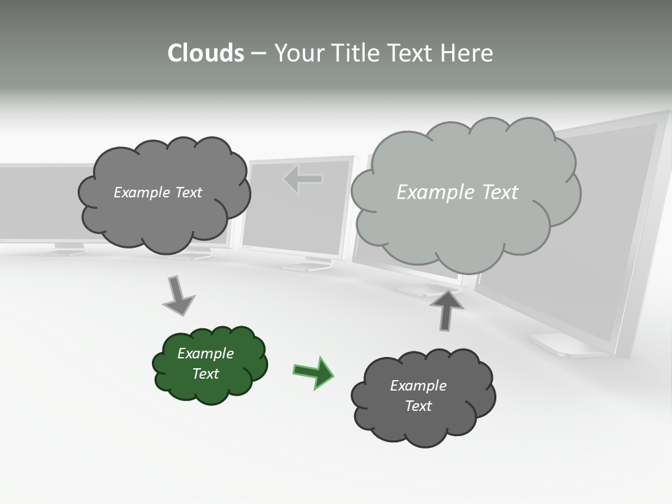 A Row Of Televisions Sitting In Front Of Each Other PowerPoint Template