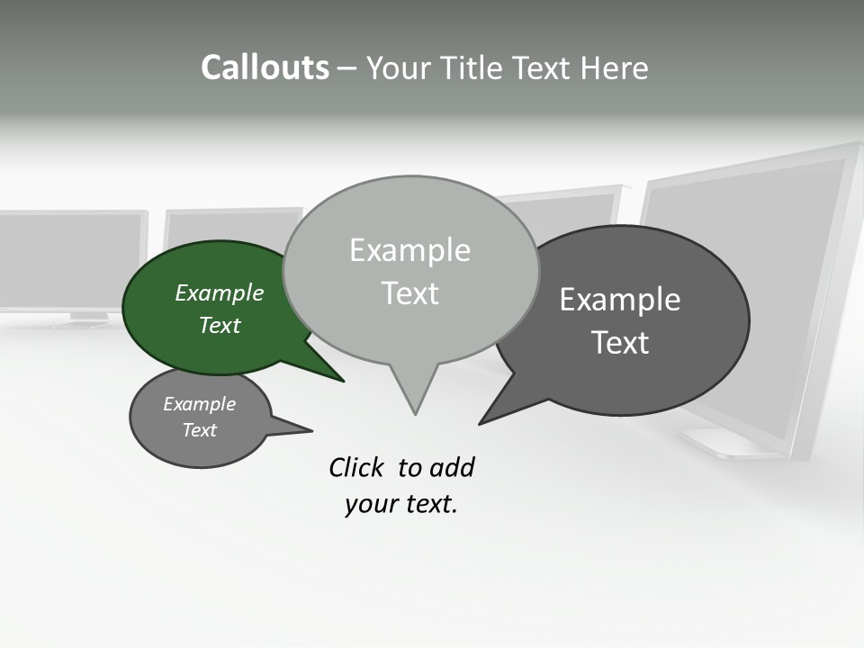 A Row Of Televisions Sitting In Front Of Each Other PowerPoint Template