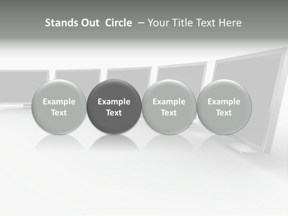 A Row Of Televisions Sitting In Front Of Each Other PowerPoint Template