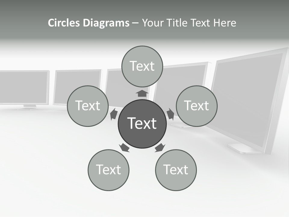A Row Of Televisions Sitting In Front Of Each Other PowerPoint Template