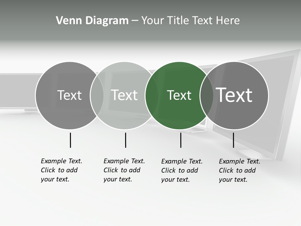 A Row Of Televisions Sitting In Front Of Each Other PowerPoint Template