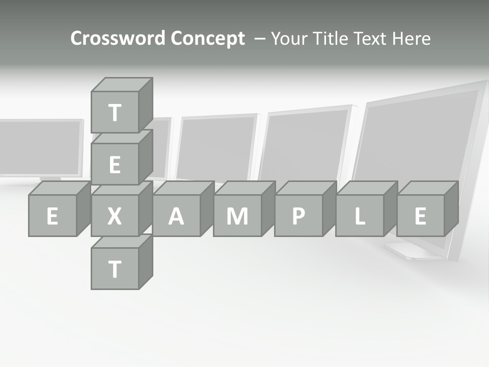 A Row Of Televisions Sitting In Front Of Each Other PowerPoint Template
