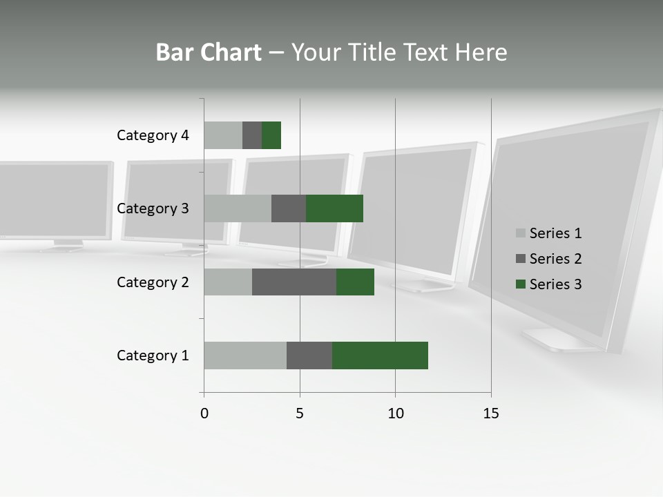 A Row Of Televisions Sitting In Front Of Each Other PowerPoint Template