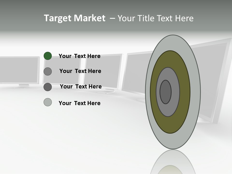 A Row Of Televisions Sitting In Front Of Each Other PowerPoint Template