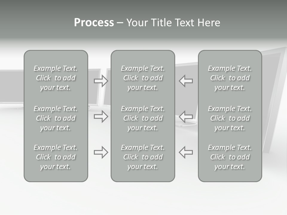 A Row Of Televisions Sitting In Front Of Each Other PowerPoint Template
