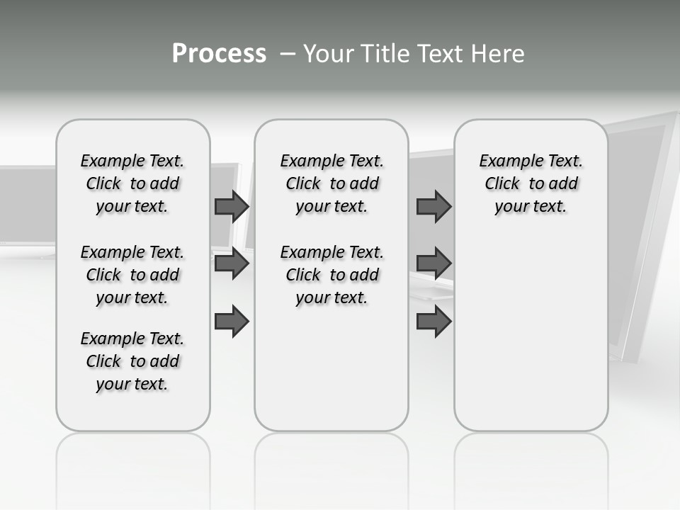 A Row Of Televisions Sitting In Front Of Each Other PowerPoint Template
