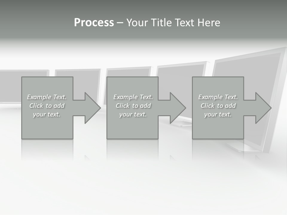 A Row Of Televisions Sitting In Front Of Each Other PowerPoint Template