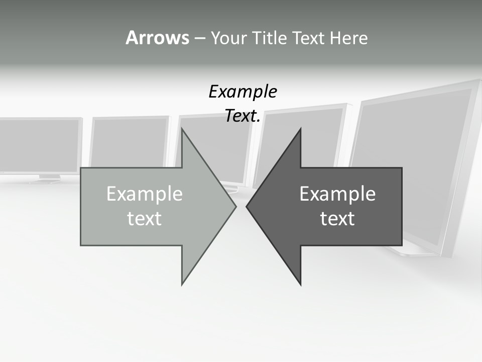 A Row Of Televisions Sitting In Front Of Each Other PowerPoint Template