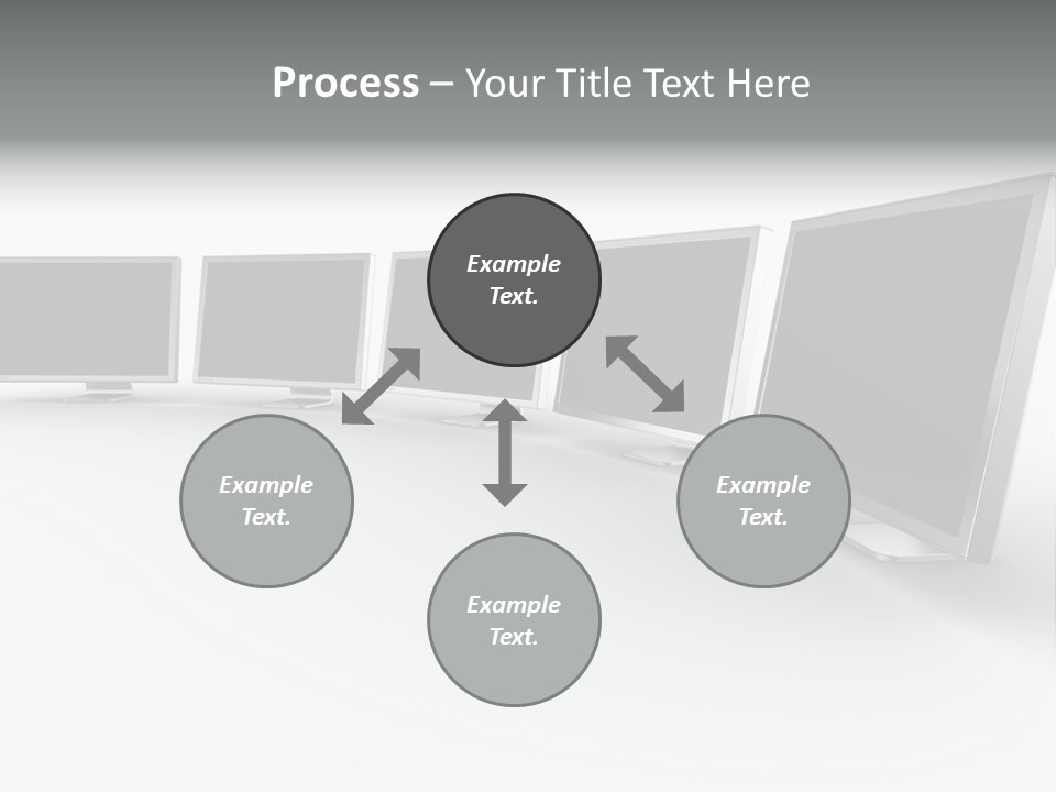 A Row Of Televisions Sitting In Front Of Each Other PowerPoint Template
