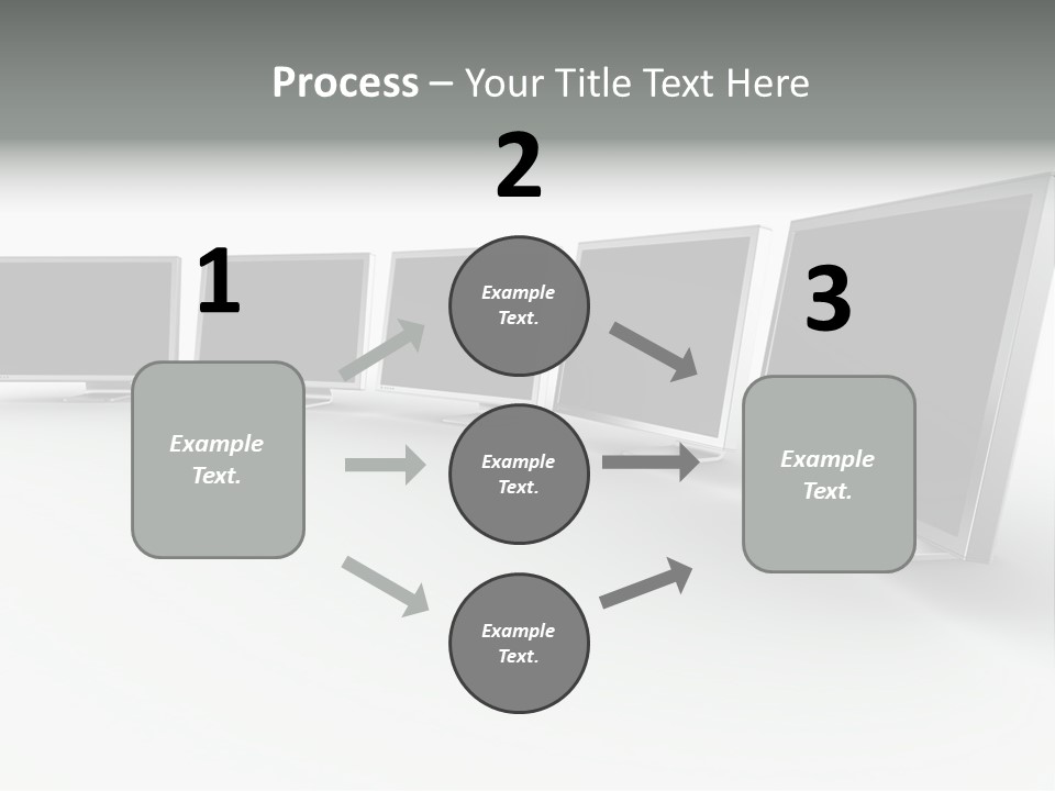 A Row Of Televisions Sitting In Front Of Each Other PowerPoint Template